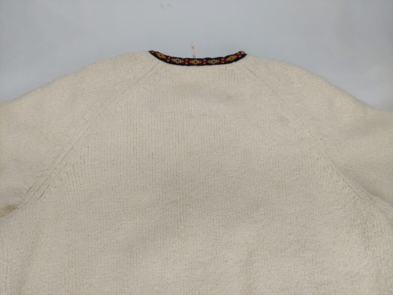 Free People Boho Boucle Bell Oversized Two Faced Embroidered Blue Red Jacket S image 12