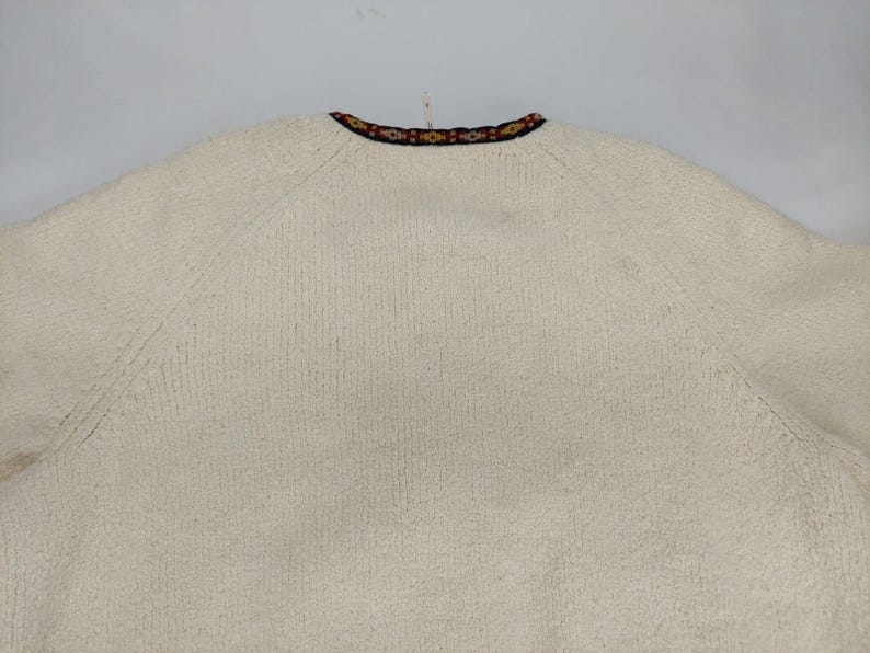 Free People Boho Boucle Bell Oversized Two Faced Embroidered Blue Red Jacket S image 12