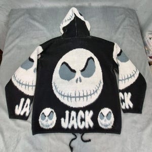 Tejidos Ruminahui Jack Skellington Vintage Y2k Grunge Goth Sweater Hoodie M image 4