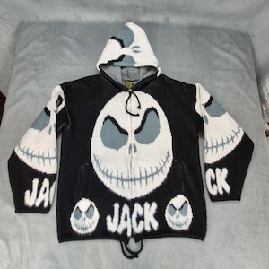Tejidos Ruminahui Jack Skellington Vintage Y2k Grunge Goth Sweater Hoodie M image 1