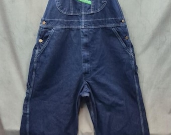 Macacão Vintage Key Imperial Aristocrat em Jeans com Babador, Estilo Fazendeiro, Tamanho 40x30