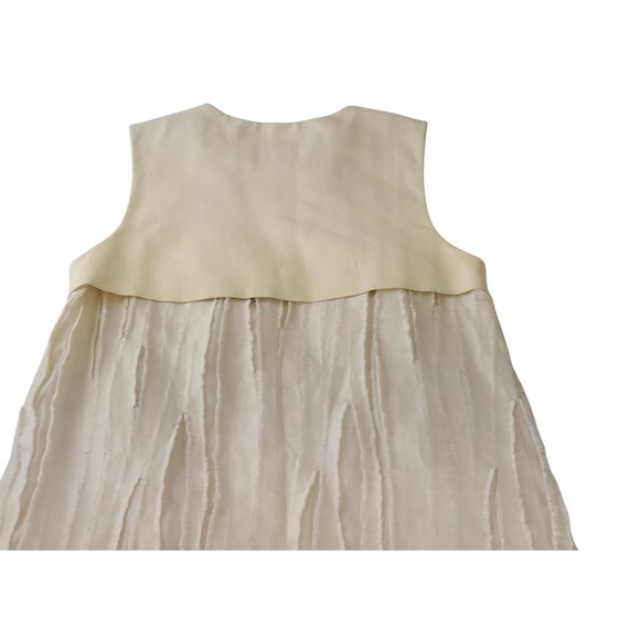 And Other Stories Distressed Look Linen & Leather Ivory Sleeveless Dress US XS