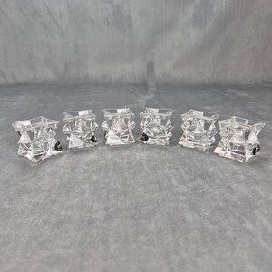 Deplomb Lote de 6 portavelas de cristal de plomo al 24%, de 2 pulgadas, apilables.
