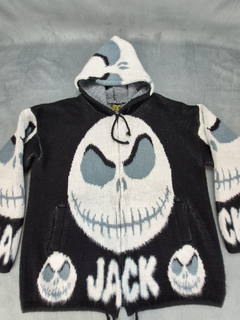 Tejidos Ruminahui Jack Skellington Vintage Y2k Grunge Goth Sweater Hoodie M image 2