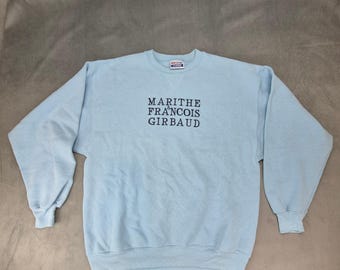 Marithe Francois Girbaud 90's vintage geborduurd sweatshirt lichtblauw, uniseks
