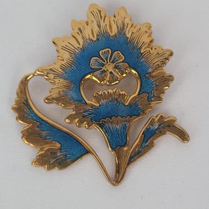 Vintage MMA Metropolitan Museum of Art Flower Brooch Moghul Borooch Enameled