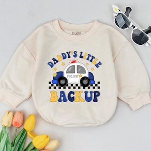 Daddy&#39;s Little Backup Shirt, Police Baby Outfit, Baby Boy Cop Shirt, Newborn Police Outfit, Law Enforcement Baby Gift, Dad Cop Baby Bodysuit