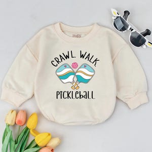 Crawl Walk Pickleball Baby Romper, Funny Baby Bodysuit, Pickleball Baby Gift, Sport Baby Outfit, Baby Shower Gift, Pickleball Baby Clothes