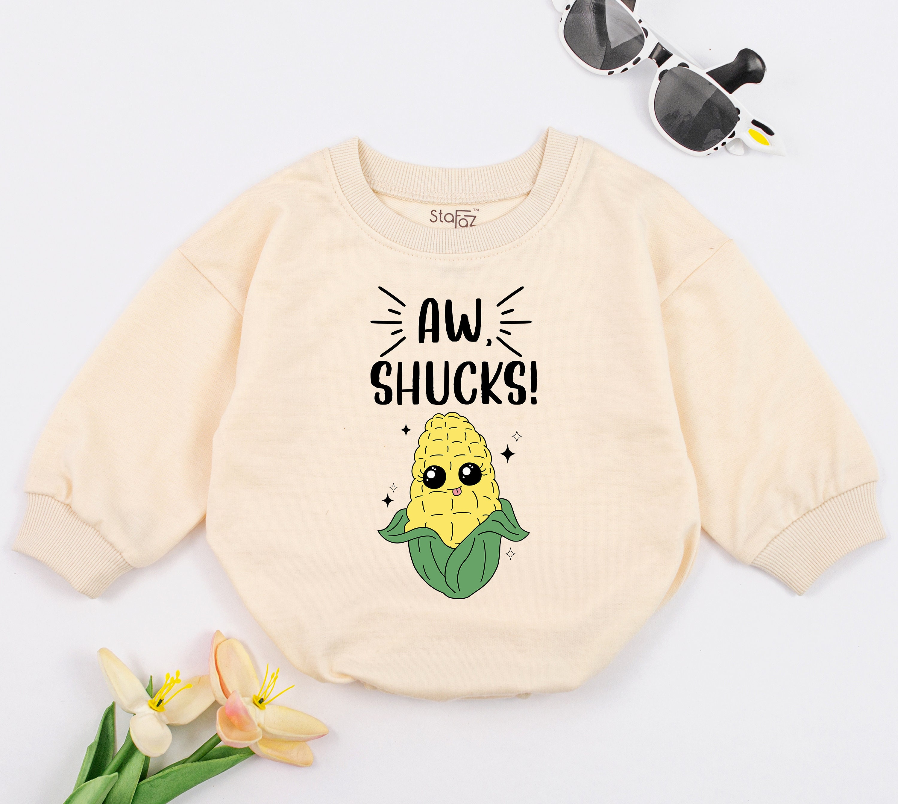 AW- Shucks Corn Baby Romper, Funny Baby Outfit Hipster, Baby Clothes Cute Baby Bodysuit, VEGETABLE Baby One Piece, Baby Shower Gift
