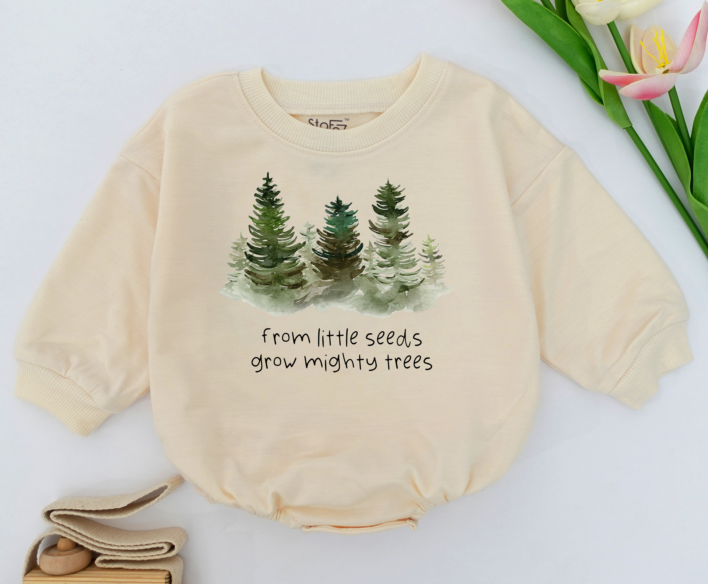 From Little Seeds Grow Mighty Trees - Tiny Seeds Romper- Adventure Outdoors - Nature Lover - Wilderness Baby Shower Gift-Baby Romper