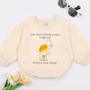 Our first mother&#39;s day Giraffes Baby Romper, Personalized Baby Bodysuit, Mothers Day Gift, Baby Shower, New Baby, 1st Mothers Day Sleepsuit