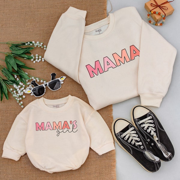 MATCHING MAMA & MINI Sweatshirts, Mother Daughter Baby Romper, Gift for Mom, Matching Mommy and Me Outfit, Mama And Baby Shirt, New Mom Gift