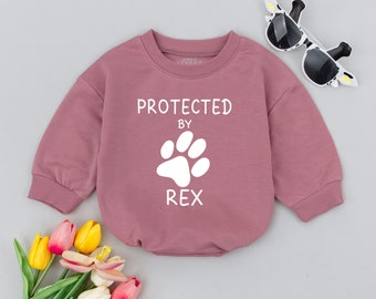 Pelele para bebé "Protegido por mascotas", regalo personalizado para bebé, anuncio de recién nacido, body para hermano/a "Mi nuevo mejor amigo/a"