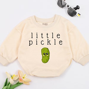 Little Pickle Romper, Little Bodysuit, Cute Bodysuit Baby, Cute Pickle Baby Jumpsuit, Funny Pickle One Piece, Vegan Clothes, Vegan Baby Gift