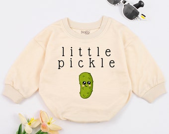 Little Pickle Romper, Little Bodysuit, Cute Bodysuit Baby, Cute Pickle Baby Jumpsuit, Funny Pickle One Piece, Vegan Clothes, Vegan Baby Gift