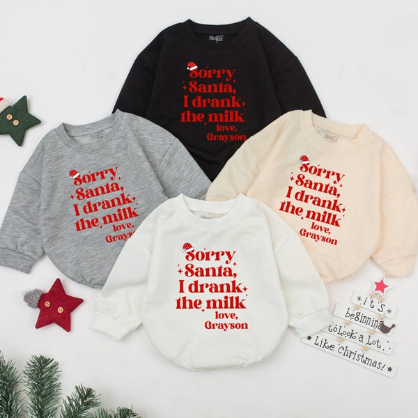 Christmas baby Outfit, Sorry Santa I drank the milk super soft cozy warm Baby Romper, Christmas baby girl boy Infant Clothes, Baby Shower