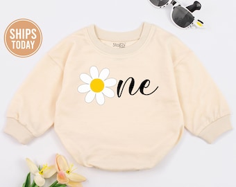 One Daisy Romper, 1st Birthday Romper Kid, First Birthday, Birthday Party Clothes, Birthday Party Groovy Birthday Outfit, Girls 1st Bday