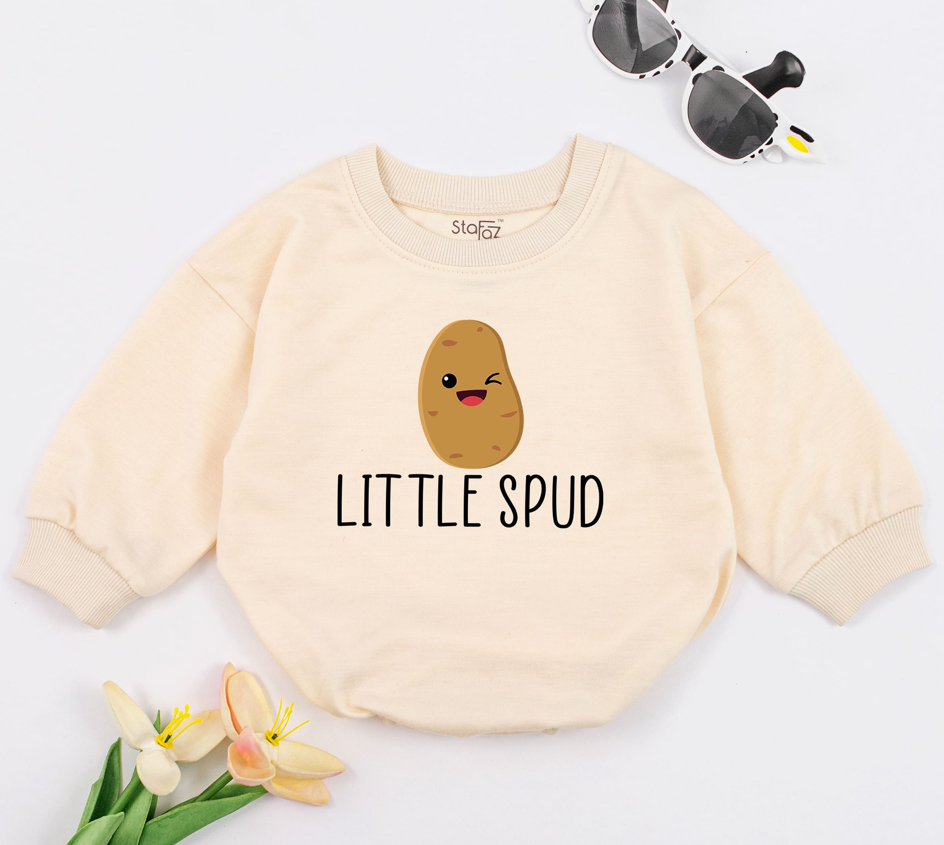 Little Spud Baby Romper, Potato Baby Gift, Vegan Baby Clothes, Farm Baby Outfit, Funny Foodie Baby Bodysuit, Vegetable Fruit SPUD MUFFIN