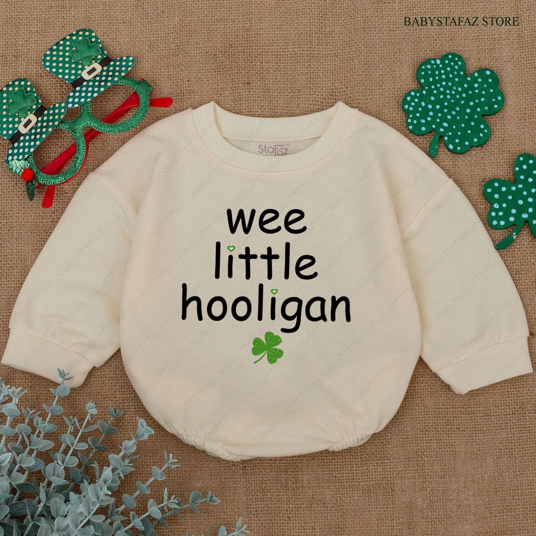 Wee Little Hooligan Baby Romper, St. Patrick's Day Baby Outfit, Funny