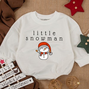 Christmas baby Outfit, Little Snowman baby cozy warm sweatsuit Xmas baby Girl Cute Snow Christmas outfit, Snowman baby Romper