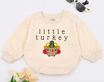 Turkey Baby Romper, Thanksgiving Baby Outfit, Funny Baby Clothes, First Thanksgiving Outfit, Turkey Day, Little Turkey, Thanksgiving Shower