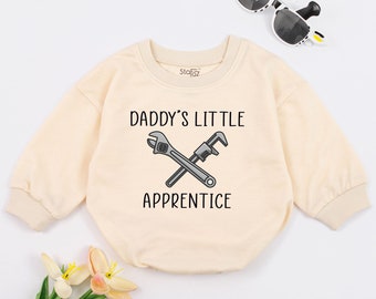 Daddy's Little Apprentice Baby Romper, Plumber Baby Gift, Union Baby Clothes, Wrench Baby Bodysuit, Future Plumber, Apprentice Baby Outfit