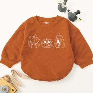 Pumpkin Icon Romper, Short Sleeve Baby Romper, Pumpkin Baby Shower, Little Pumpkin, Fall Baby Clothes, Halloween Baby Outfit