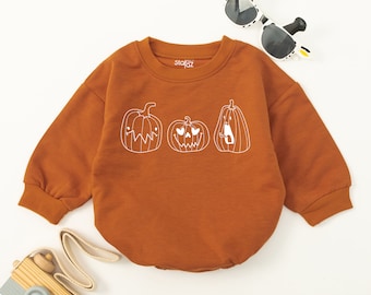 Pumpkin Icon Romper, Short Sleeve Baby Romper, Pumpkin Baby Shower, Little Pumpkin, Fall Baby Clothes, Halloween Baby Outfit