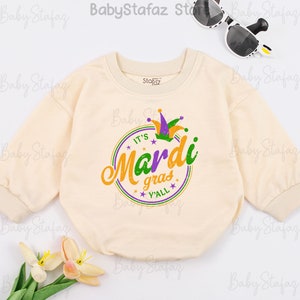 It&#39;s Mardi Gras Y&#39;all Vibes baby Outfit, Mardi Gras baby Romper, Mardi Gras Apparel, mardi gras parade, 1st mardi gras baby clothes