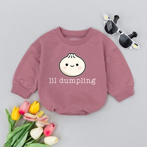 Lil Dumpling baby romper, Little Dumpling Bodysuit, Baby Clothes, Vegan Baby Outfit, Cute Baby Costume, Food Baby Gift, Baby Shower Gift