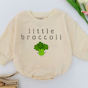 Little Broccoli Baby Romper, Broccoli Baby Romper, Little Broccoli Romper, Unisex Baby Outfit, Minimalist Baby Clothes, Gender Neutral Baby