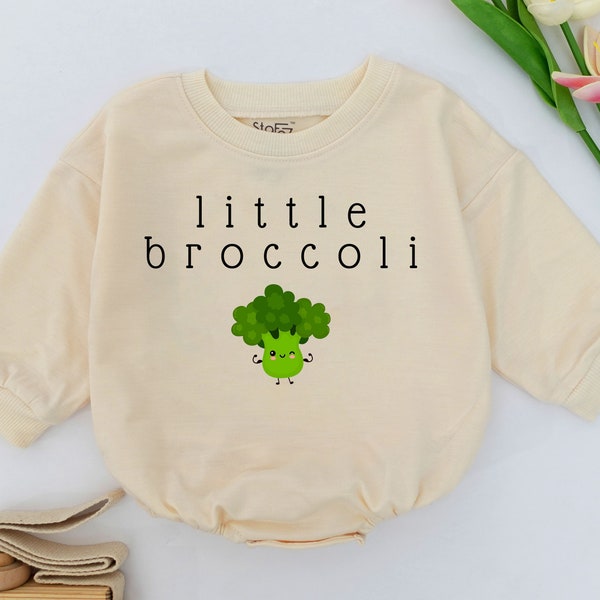Little Broccoli Baby Romper, Broccoli Baby Romper, Little Broccoli Romper, Unisex Baby Outfit, Minimalist Baby Clothes, Gender Neutral Baby