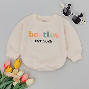 Besties 2024 Baby One Piece, Retro Besties Romper, Best Friends Gift, BFF Baby Outfit, Newborn for Girls, Baby Shower Gift