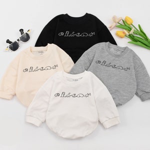 Baby 3D Dinosaur Contrast Sleeves Pocket Romper