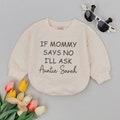 If Mommy Says No I'll Ask Auntie Baby Romper - Personalized Auntie Baby Outfit, Pregnancy Reveal Bodysuit, Soon to Be Aunt Gift, Funny Gifts