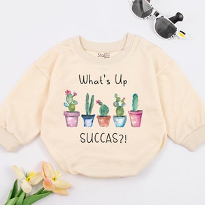 What's Up Succa Baby Romper, Cactus Clothes, Funny Gift, Funny Baby Bodysuit, Cactus Baby costume, Hipster Baby Clothes, Unisex Baby Clothes