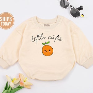 Little Cutie Baby Romper, Cutie Orange Baby Shower Baby Romper, Fruit Baby Romper, Cutie Outfit, Orange Outfit, Fruit Baby Gift, Little Love