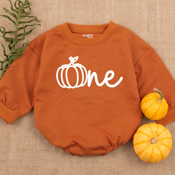 Baby girl pumpkin first birthday outfit , burnt orange baby romper, Fall 1st birthday clothes, pumpkin birthday, Thanksgiving Birthday