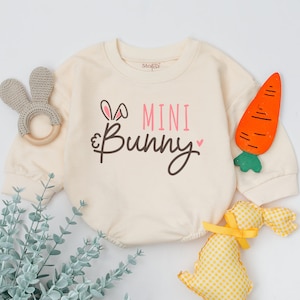 Mini Bunny Baby Romper, Bunny Baby Sleepsuit, Easter Day Baby Gift, Easter Baby Bodysuit, Baby Shower Gift, New Baby Gift, Bunny Rabbit