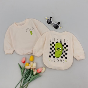 Little Pickle Romper, Little Bodysuit, Cute Bodysuit Baby, Cute Pickle Baby Jumpsuit, Funny Pickle One Piece, Vegan Clothes, Vegan Baby Gift
