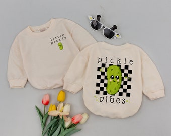 Little Pickle Romper, Little Bodysuit, Cute Bodysuit Baby, Cute Pickle Baby Jumpsuit, Funny Pickle One Piece, Vegan Clothes, Vegan Baby Gift