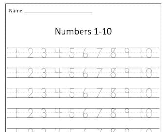 Number Tracing Worksheet 1-10