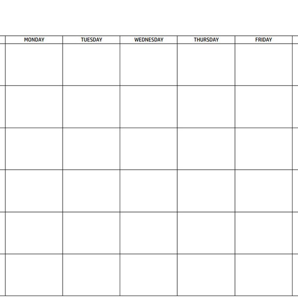 Printable Blank Calendar