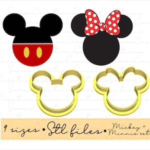 Mouse cutter set .STL custom FILES ONLY for 3d printer, custom cookie cutters, fondant cutters