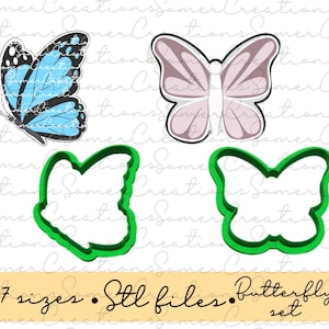 Butterfly cookie cutter set .STL custom FILES ONLY for 3d printer, custom cookie cutters, fondant cutters