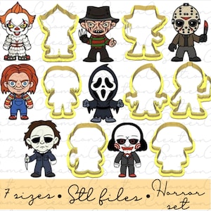 Horror Characters cookie cutter set .STL custom FILES ONLY for 3d printer, custom cookie cutters, fondant cutters