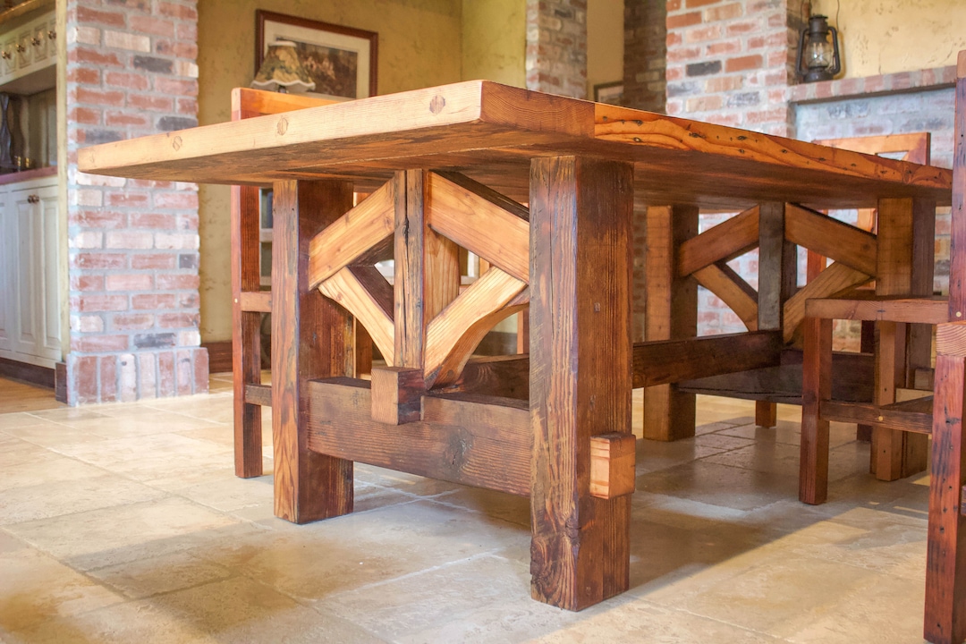 Rustic Farmhouse Dining Table - Etsy