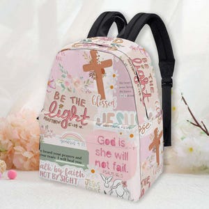 Be The Light Canvas Backpack: Christian Faith Bag, Back to School Gift