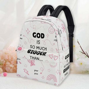 Christian Canvas Backpack: God Is So Much Bigger - Back to School Gift