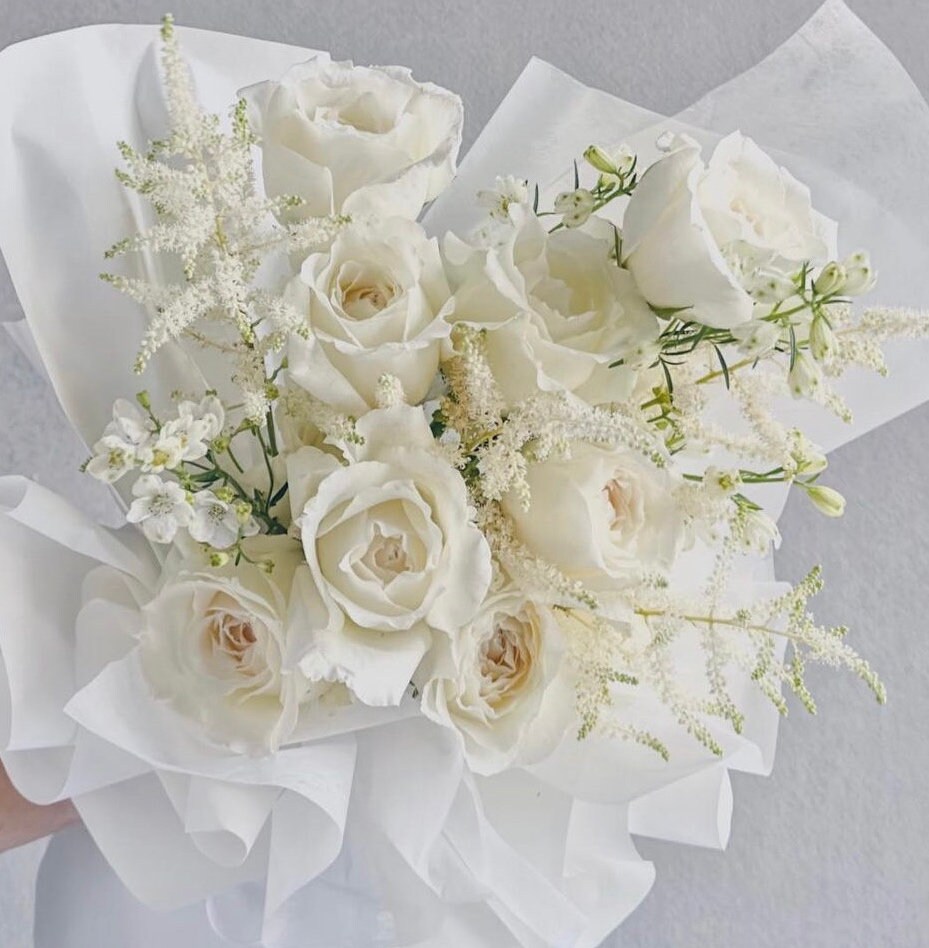 あきさま売約済み簪〈Bouquet・大人のWhiterose＆minirose〉